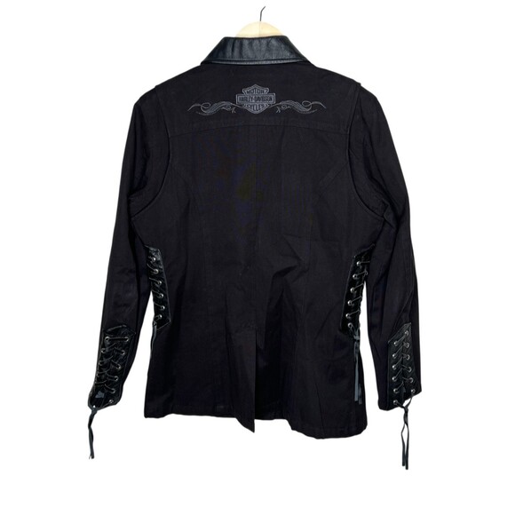 Harley-Davidson Women Jacket Black Cotton Size Small An American Legend Vintage - Picture 7 of 7